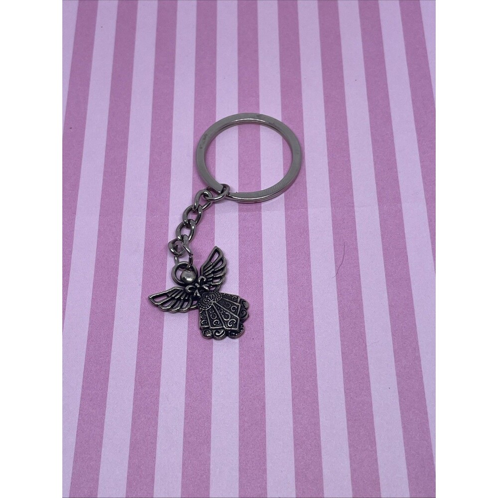 Angel Silver Metal Charm Keychain Gift Tag Key Chain